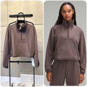 Lululemon Brushed Softstreme Ribbed Half Zip❣️Espresso
